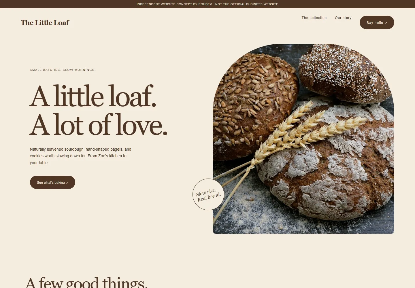 The Little Loaf website design preview